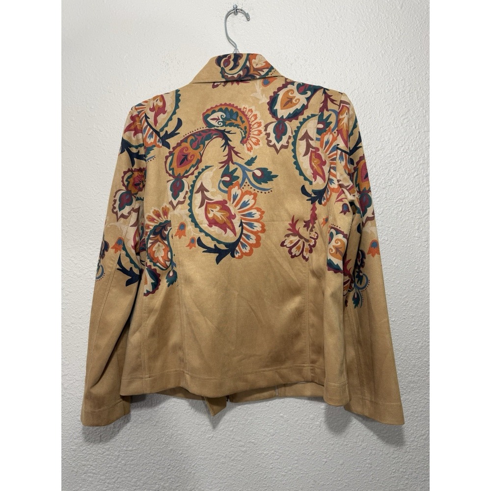 Chicos M Floral Zip Jacket Colorful Stretch New Fall Winter - Picture 3 of 7